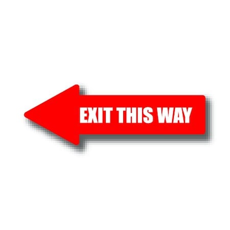 Ergomat 24in x 8in ARROW SIGNS - Exit This Way DSV-SIGN 192 #0445LEFT -UEN